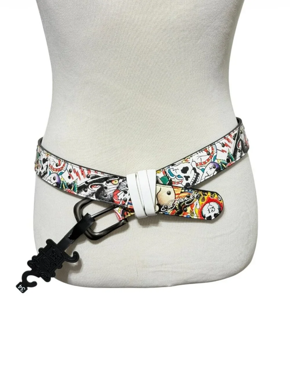 NWT Ed Hardy Studded Belt Y2K Mens Size 34